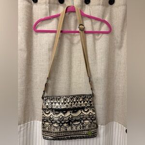 Sakroots Black and Cream Crossbody Bag
